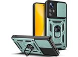 Xiaomi 12 Lite Custodia Con Anello Supporto Supporto Scivolare Fotocamera Protezione Tpu Pc Custodia Protettiva Per Xiaomi 12 Lite Verde