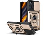 Xiaomi Poco X4 Gt Custodia Con Anello, Supporto, Protezione Fotocamera, Paraurti In Tpu, Custodia In Silicone Per Xiaomi Poco X4 Gt Oro