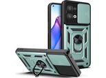 Oppo Reno8 5G Custodia Con Anello Supporto Supporto Scivolare Fotocamera Protezione Tpu Pc Custodia Protettiva Per Oppo Reno8 5G Verde