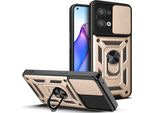 Oppo Reno8 5G Custodia Con Anello Supporto Supporto Scivolare Fotocamera Protezione Tpu Pc Custodia Protettiva Per Oppo Reno8 5G Oro