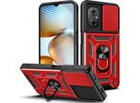 Xiaomi Poco M4 5G Custodia Con Anello, Supporto, Protezione Fotocamera, Paraurti In Tpu, Custodia In Silicone Per Xiaomi Poco M4 5G Rosso