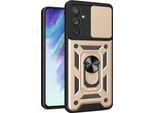 Custodia Galaxy A54 Con Anello, Supporto, Protezione Fotocamera, Paraurti In Tpu, Custodia In Silicone Per Samsung Galaxy A54 Oro