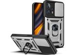 Xiaomi Poco X4 Gt Custodia Con Anello, Supporto, Protezione Fotocamera, Paraurti In Tpu, Custodia In Silicone Per Xiaomi Poco X4 Gt Argento