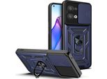 Oppo Reno8 5G Custodia Con Anello Supporto Supporto Scivolare Fotocamera Protezione Tpu Pc Custodia Protettiva Per Oppo Reno8 5G Blu