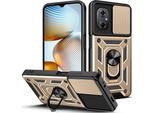 Xiaomi Poco M4 5G Custodia Con Anello Supporto Supporto Scivolare Fotocamera Protezione Tpu Pc Custodia Protettiva Per Xiaomi Poco M4 5G Oro