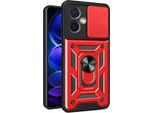 Redmi Note 12 Custodia Con Anello Supporto Supporto Scivolare Fotocamera Protezione Tpu Pc Custodia Protettiva Per Xiaomi Redmi Note 12 Rosso