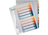 10X Leitz 1293-00-00 Numero Indice Pp Vuoto Stampabile A4 Extra Largo 10 Fogli Colorati