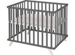 Box Roba "Lil Planet Grigio"", 75X100 Cm, Box Da Gioco Con Inserto Protettivo E Legno Antracite"