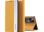 Xiaomi 12T Pro Case, Custodia Magnetica In Finto Cuoio Con Funzione Di Stand Per Xiaomi 12T / 12T Pro Giallo
