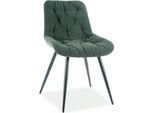 Set Di Sedie Da Pranzo E Da Cucina Praga Verde, Set Di 4 Sedie