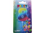 Candela Party Numero 8 Arcobaleno