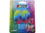 Candela Party Numero 60 Arcobaleno