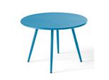Tavolino Basso Rotondo In Metallo Blu Pacifico - Oviala Palavas