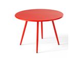 Tavolino Basso Rotondo In Metallo Rosso - Oviala Palavas