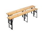 Set Di 2 Panche Da Birreria Pieghevoli In Legno Da 218 Cm - Oviala Munich
