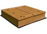 Sabbiera Rijoka Sabbiera Di Legno - 2 Panchine - Telo Di Fondo Incluso - Coperchio Con Cerniera - 127X123X23Cm