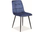 Set Di Sedie Da Pranzo Mila Blu Navy Set Di 4 Sedie Da Cucina