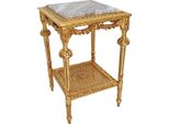 Casa Padrino Tavolino Barocco Oro/Grigio - Magnifico Tavolo Antico In Legno Massello Con Piano In Marmo - Mobili Da Soggiorno In Stile Barocco - Mobili Barocchi