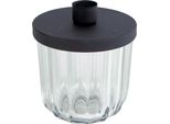 Portacandele A Bastoncino In Metallo Con Vetro - 11 Cm - Portacandele Decorativo Da Tavolo Nero