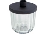 Portacandele A Bastoncino In Metallo Con Vetro - 9 Cm - Portacandele Decorativo Da Tavolo Nero