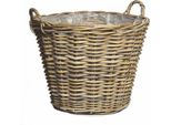 Cestino Per Piante In Vimini Con Manico - Naturale - Dimensioni: 45 Cm (Xl)
