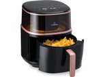 Klarstein Heißluftfriteuse, XL Air Fryer zum Frittieren, Friteuse mit Dampffunktion, Temperaturwahl und 16 Programme, Airfryer zum Luftfritieren, Heißluftfriteuse ohne Öl 1500 W, 7,5 Liter