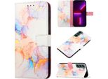 Custodia Per Samsung Galaxy S23, Custodia In Finto Cuoio Con Motivo A Marmi, Tasche Per Carte, Custodia Stand Colorata