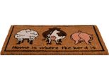 Esschert Design Kokosmatte "Home Is Where The Herd Is"" 61 X 40,4 Cm"