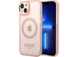 Guess Guhmp14Shtcmp Custodia Rigida Per Iphone 14 / 15 / 13 6,1 RóżOwy/Rosa Profilo Oro Traslucido Magsafe