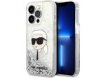 Karl Lagerfeld Klhcp14Llnkhch Custodia Rigida Per Iphone 14 Pro 6.1 Argento/Silver Glitter Karl Head
