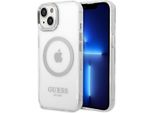 Guess Guhmp14Shtrms Custodia Rigida Per Iphone 14 / 15 / 13 6.1 Argento/Silver Profilo In Metallo Magsafe