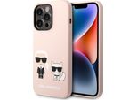 Karl Lagerfeld Klhmp14Lsskci Custodia Rigida Per Iphone 14 Pro 6.1 Rosa Chiaro/Silicone Rosa Chiaro Karl & Choupette Magsafe