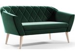 Divano Gutto Divano A 2 Posti In Velluto - Karo -- Panca In Velluto Verde Gambe Alte In Legno Divano In Stile Scandinavo - Bello E Moderno