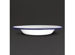 Piatti Fondi Smaltati Olympia Bianco-Blu 24,5 Cm (6 Pezzi)