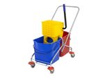 Secchio Jantex Duo Roll Con Pressa Per Mop Da 2X 23 Litri E Carrello In Acciaio Inox