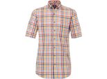 Redmond Camicia Casual Da Uomo Manica Corta Collo Button-Down Regular Fit Cotone Rosso A Scacchi L
