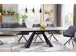 Tavolo Da Pranzo Tavolo Da Cucina Salvadore Ceramic 120-180X80X76Cm Marmo Grigio Nero Allungabile