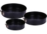 Teglia A Cerniera Round In Set Da 3 - Teglia Antiaderente Nera - 28 / 26 / 24 Cm
