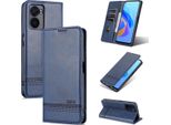 Custodia Oppo A57 5G, Portafoglio Con Chiusura Magnetica E Supporto, Custodia Flip In Pelle Per Oppo A57 5G Blu