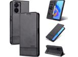 Oppo A57 5G Custodia In Pelle, Flip Cover Wallet Case Chiusura Magnetica Stand Custodia Protettiva Per Oppo A57 5G Nero