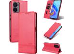 Oppo A57 5G Custodia In Pelle, Flip Cover Wallet Case Chiusura Magnetica Stand Custodia Protettiva Per Oppo A57 5G Rosa