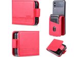 Custodia Galaxy Z Flip4, Portafoglio Con Chiusura Magnetica E Supporto, Custodia In Pelle Flip Per Samsung Galaxy Z Flip 4 5G Rosa