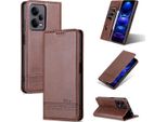 Custodia Redmi Note 12 Pro, Portafoglio Con Chiusura Magnetica E Supporto, Custodia Flip In Pelle Per Xiaomi Redmi Note 12 Pro Caffè