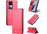 Xiaomi 12T Pro Custodia In Pelle, Flip Cover Wallet Case Chiusura Magnetica Stand Custodia Protettiva Per Xiaomi 12T / 12T Pro / Redmi K50 Ultra Pink