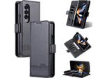 Custodia Galaxy Z Fold4, Portafoglio Con Chiusura Magnetica E Supporto, Custodia Flip In Pelle Per Samsung Galaxy Z Fold 4 5G Nero