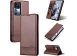 Xiaomi 12T Pro Case, Portafoglio Con Chiusura Magnetica E Stand, Custodia In Pelle Flip Per Xiaomi 12T / 12T Pro / Redmi K50 Ultra Coffee