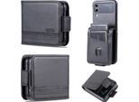 Galaxy Z Flip4 Custodia In Pelle, Flip Cover Wallet Case Chiusura Magnetica Stand Custodia Protettiva Per Samsung Galaxy Z Flip 4 5G Nero