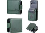 Custodia Galaxy Z Flip4, Portafoglio Con Chiusura Magnetica E Supporto, Custodia In Pelle Flip Per Samsung Galaxy Z Flip 4 5G Verde