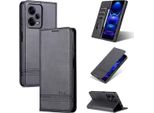 Redmi Note 12 Pro+ Custodia In Pelle, Flip Cover Wallet Case Chiusura Magnetica Stand Custodia Protettiva Per Xiaomi Redmi Note 12 Pro+ Nero