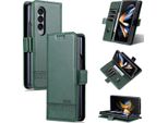 Galaxy Z Fold3 Custodia In Pelle, Flip Cover Wallet Case Chiusura Magnetica Stand Custodia Protettiva Per Samsung Galaxy Z Fold 3 5G Verde